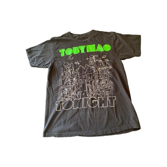 Black Toby Mac Tonight Cityscape Graphic T shirt Size Large - Picture 1 of 5